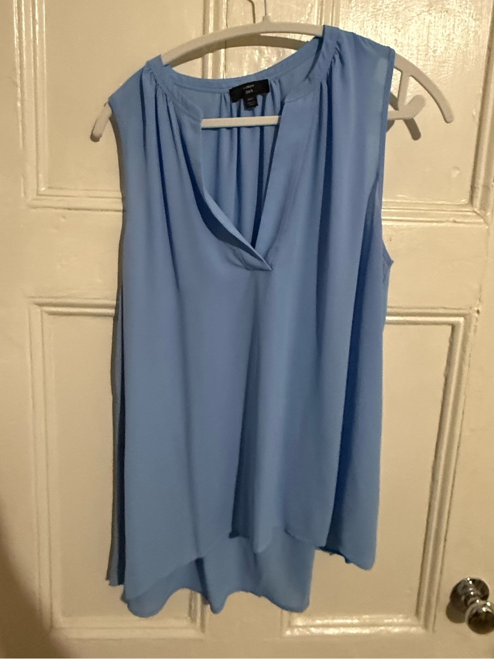 J. Crew Light Blue Sleeveless Draped V-Neck Camisole